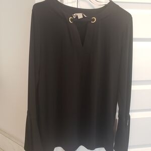 MICHAEL Michael Kors Black Keyhole Blouse